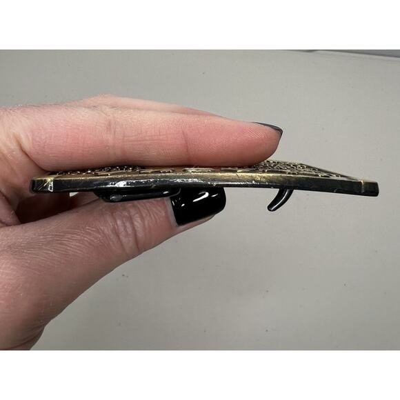 Vintage Godfred Commemorative Alaska Map With Cities Brass Tone Belt Buckle - Picture 3 of 8